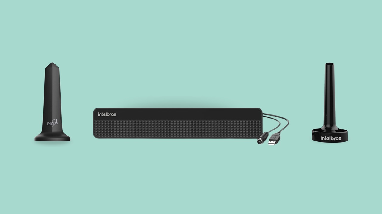 Antena digital interna capta o melhor sinal mesmo em ambientes fechados