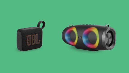 Caixa de som pequena: som claro e potente pra animar seus momentos sem ocupar espaço