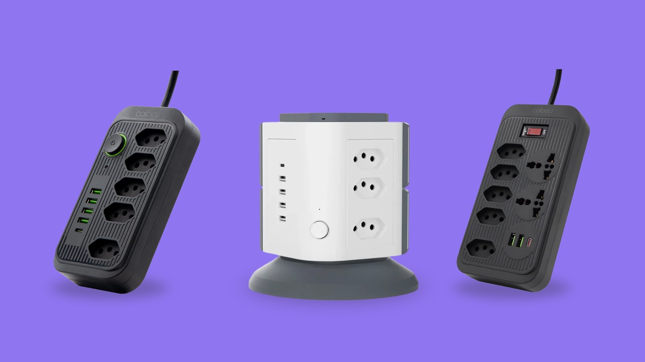 Organize e carregue vários dispositivos usando um filtro de linha com USB